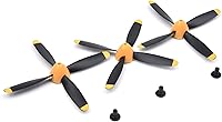 Vista 5 de YoungRC Hélices de repuesto con ahorradores y adaptadores Avión RC Hélices de 4 palas para aviones P51 Mustang y P40 Warhawk RC (3PCS)