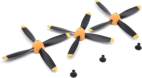 Miniatura 5 de YoungRC Hélices de repuesto con ahorradores y adaptadores Avión RC Hélices de 4 palas para aviones P51 Mustang y P40 Warhawk RC (3PCS)