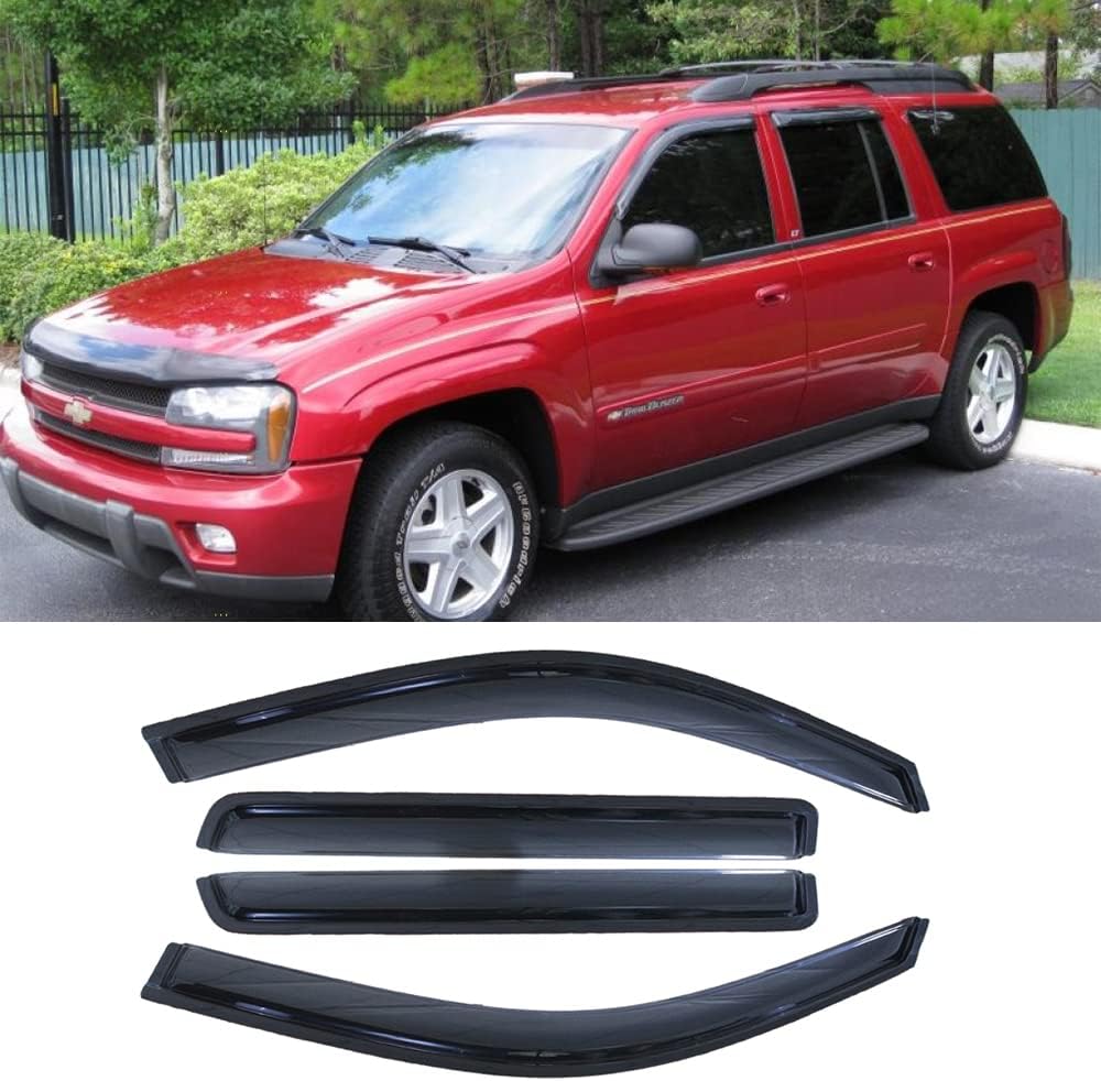In-Channel Style Smoke Window Sun Rain Visors Vent Guard Shade Compatible With Dodge