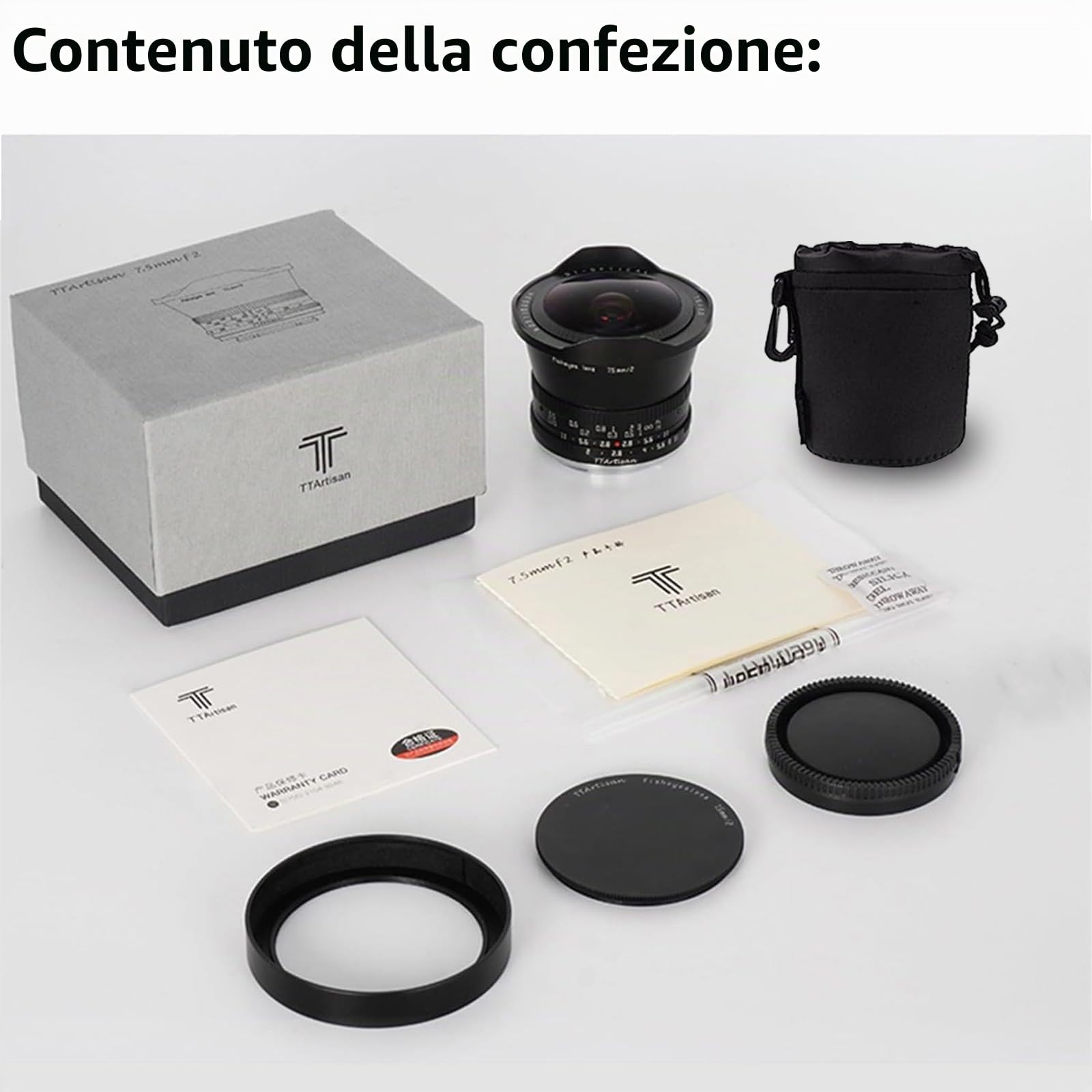 TTARTISAN 7.5mm F2.0 APS-C grande apertura con angolo di visione di 180° Obiettivo fisheye per Canon RF-Mount fotocamere EOS R RP R5 R50 R6 R6II R7 R10 R8
