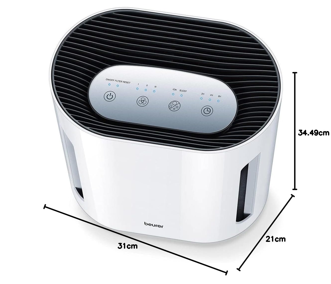 Beurer LR 210 Purificatore d'Aria con Filtro HEPA H13 e Funzione Ioni, Capacita Filtrante del 99.95%