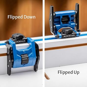Precision Flip Stop for Woodworking Adjustable T-Track Accessory for Router Fence, Flip Stop T-Track & Track Accessories Micro-Adjustable for Accurate Fence Positioning & Repeatable Cuts