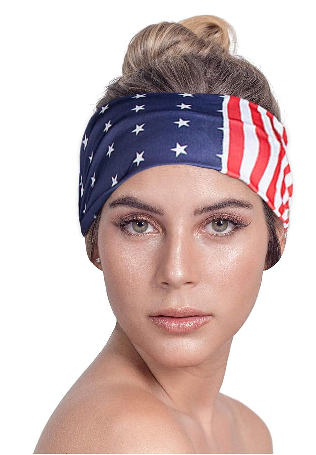 grinderPUNCH American Flag Bandana Headband, USA Flag Head