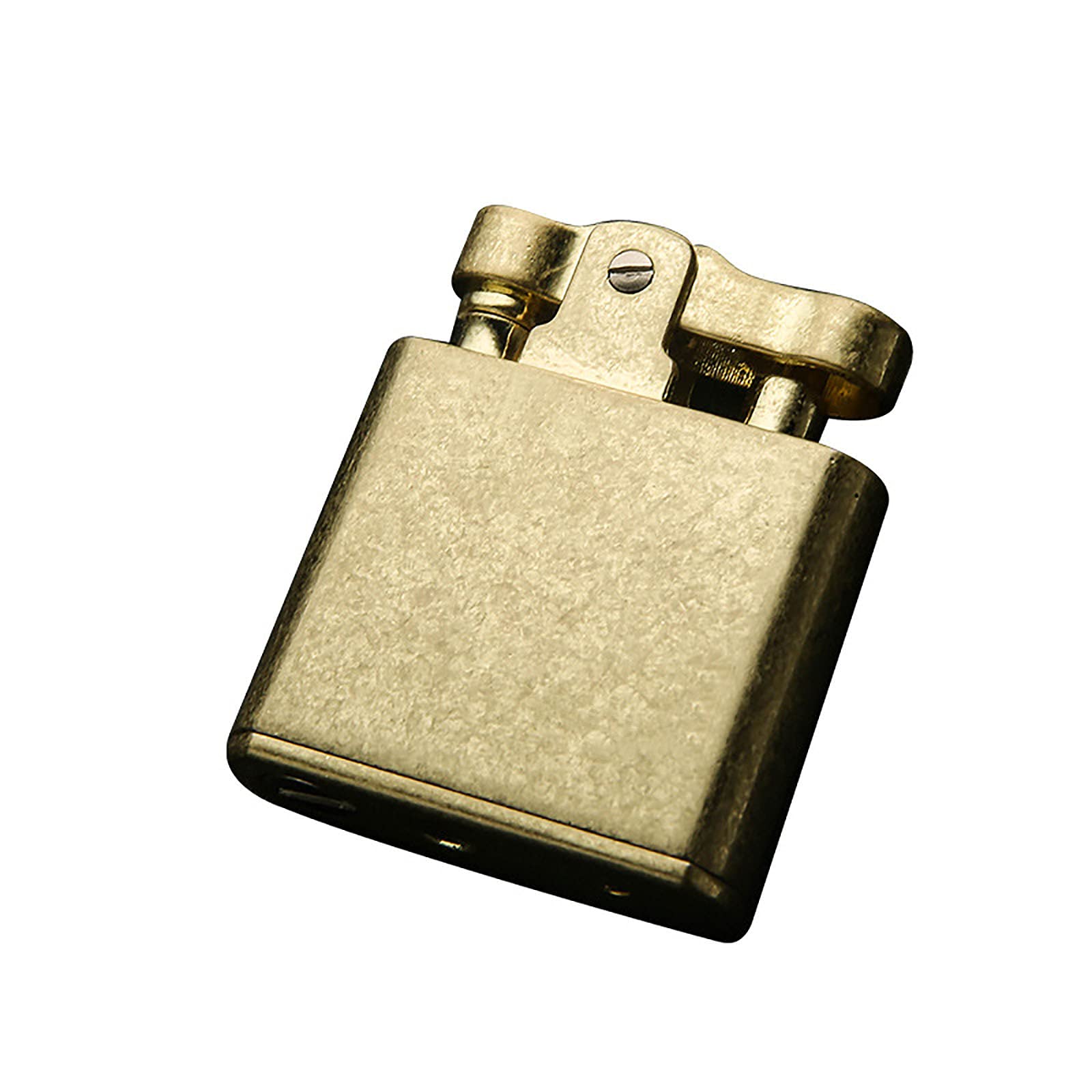 Retro Kerosene Lighter with Copper Body Pulley Ignition Heavy Duty Vintage Windproof Oil Lighter (No Fuel)