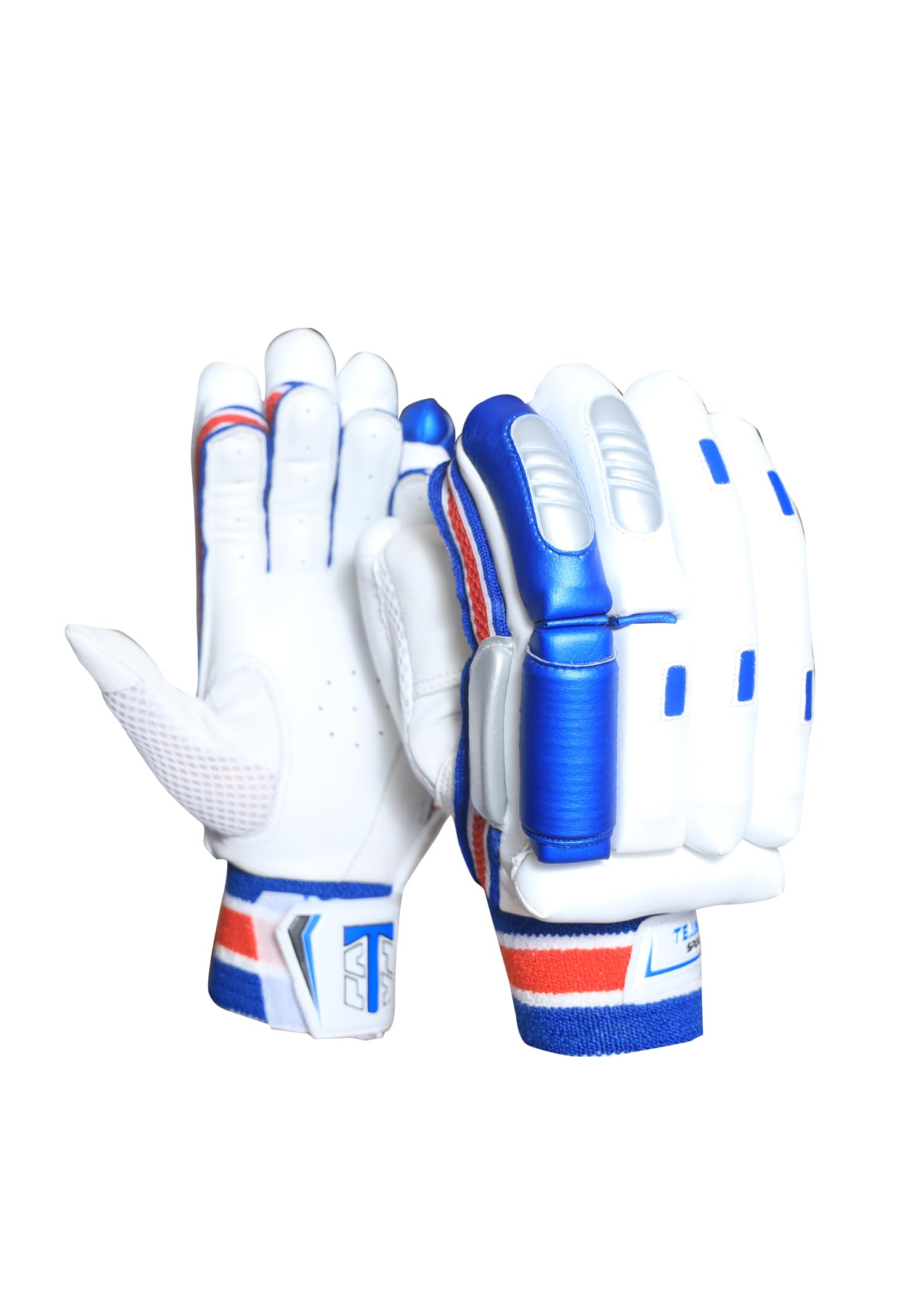 Professional Cricket Batting Gloves for Men, Blue and White-image-43