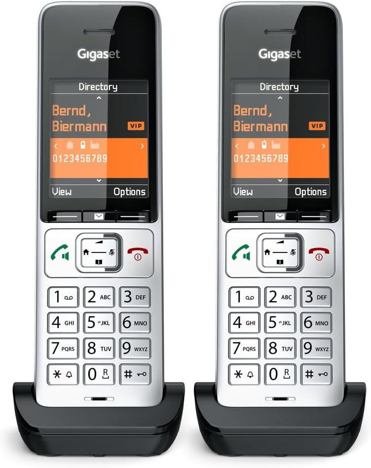 Gigaset COMFORT 500HX duo Téléphone analog/dect Identification de l'appelant Noir, Argent