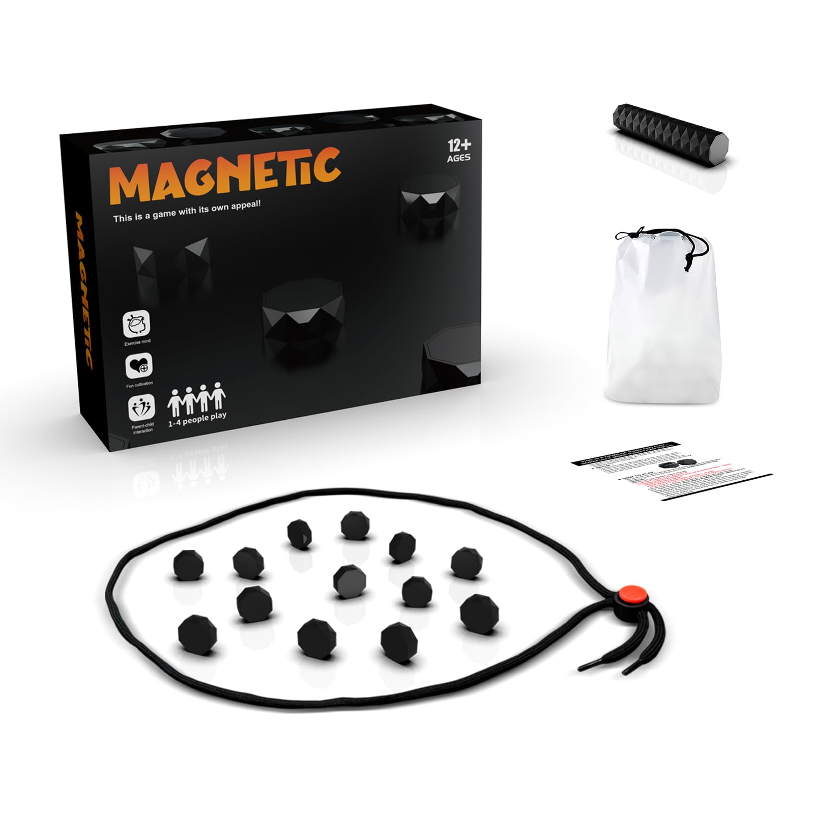 Taejom Magnetic Chess Game,Magnetic Game With String,20 Pieces Chess Set,Educational Games,Logic Training Board Game,Party Games,Christmas Games for Families