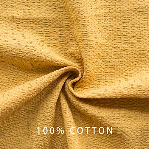 Cloth Napkins Calitime 17 X 17 Inches Half Dozen 100% Cotton Irregular Lines Stripes Soft Square Reusable Dinner Napkins For Home Restaurant Hotel Wedding Yellow #TOP6