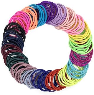 ICYANG Ponytail Holders, 200pcs Multicolor Girls Elastics Hair Ties, No Crease Ponytail Holders for Infants Kids, No Hair Damage Tiny Baby Girls Hair Ties Elastic Hair Bands No Crease