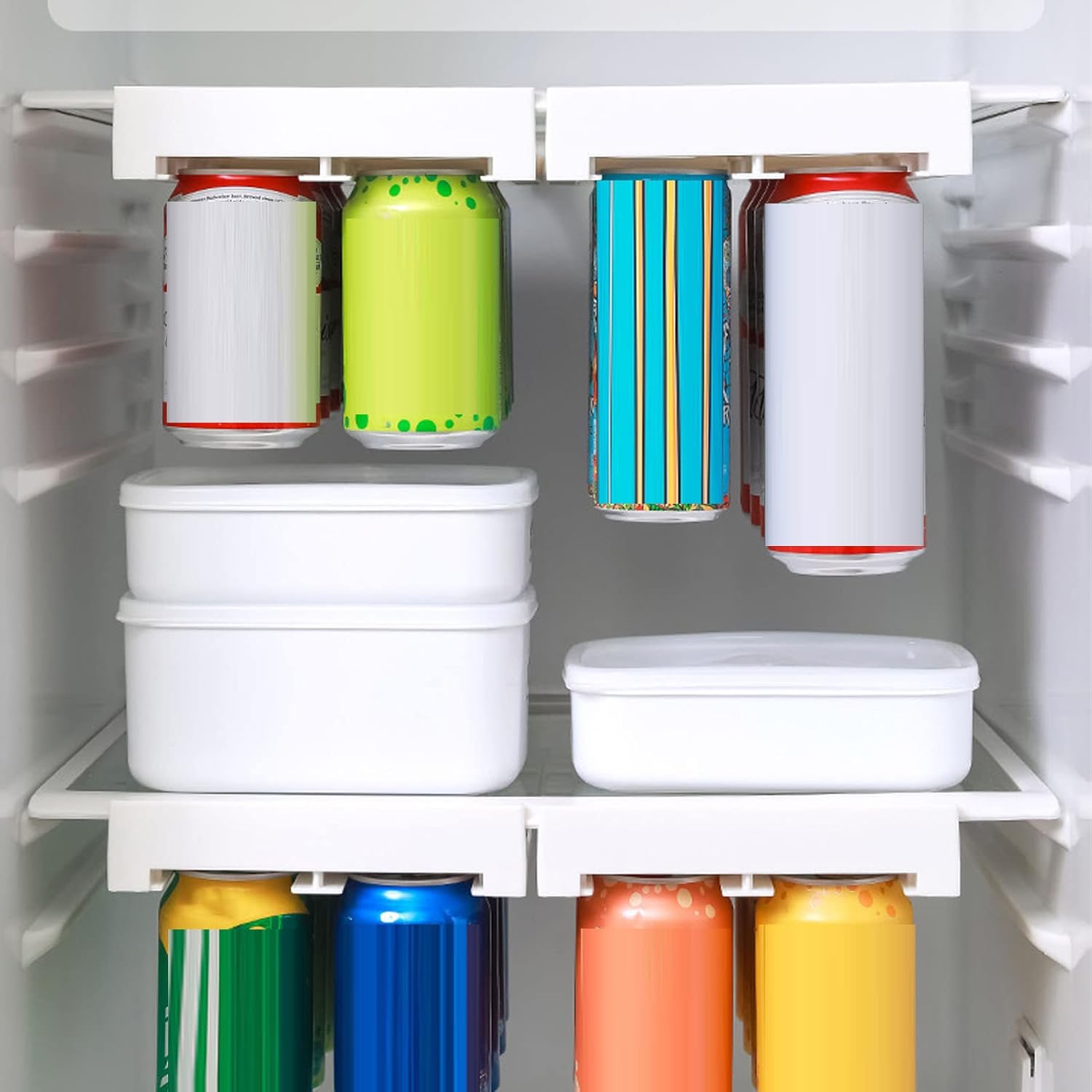 Hanging Soda Organizer for Refrigerator, Adjustable Fridge
