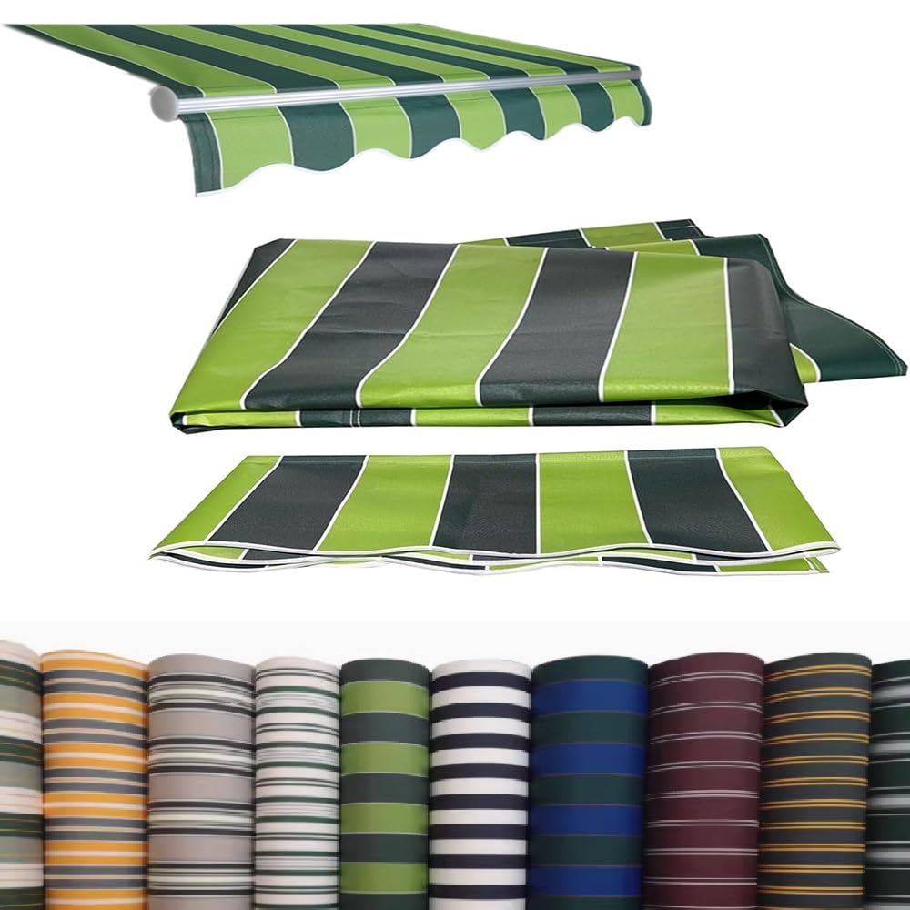 OPOLDBDMAC Stripes Replacement Canvas For Patio Awning Replacement Fabric Sun Shade Awning Cover Cloth Garden Balcony Sun Shade Shelter Replacement Top Cover(Stripe-B,6.5x4.9ft (2x1.5m))