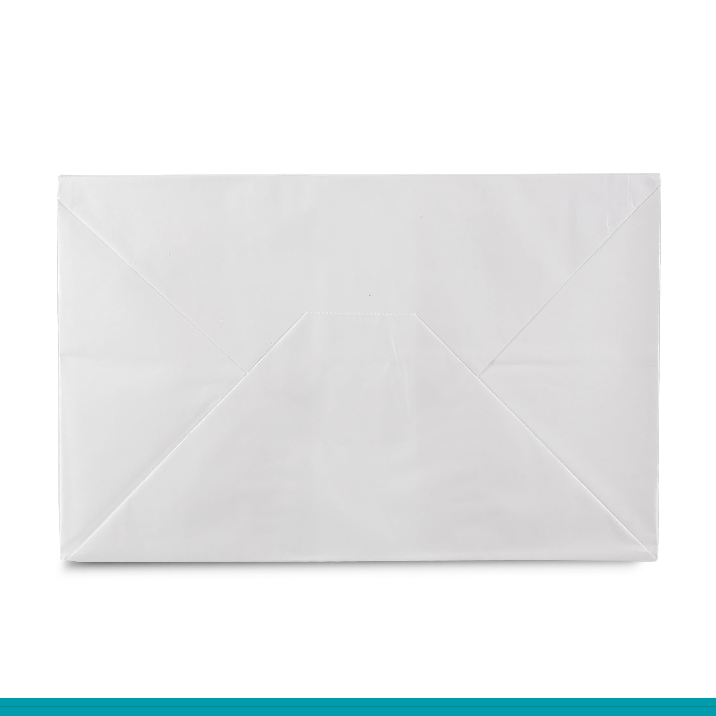 Torby papierowe, 250 sztuk, torebki na prezenty, torebki z papieru typu kraft, z uchwytami, 26 + 17 x 25 cm - 250 sztuk, białe)