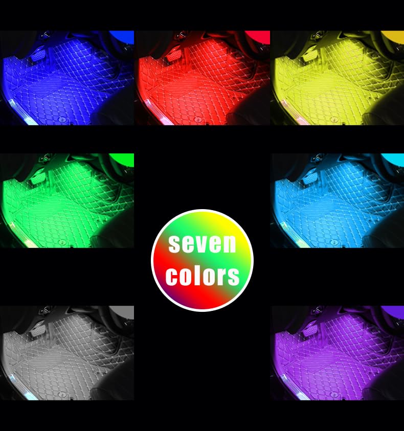 Luces LED interiores para auto RGB colorido miniatura 2