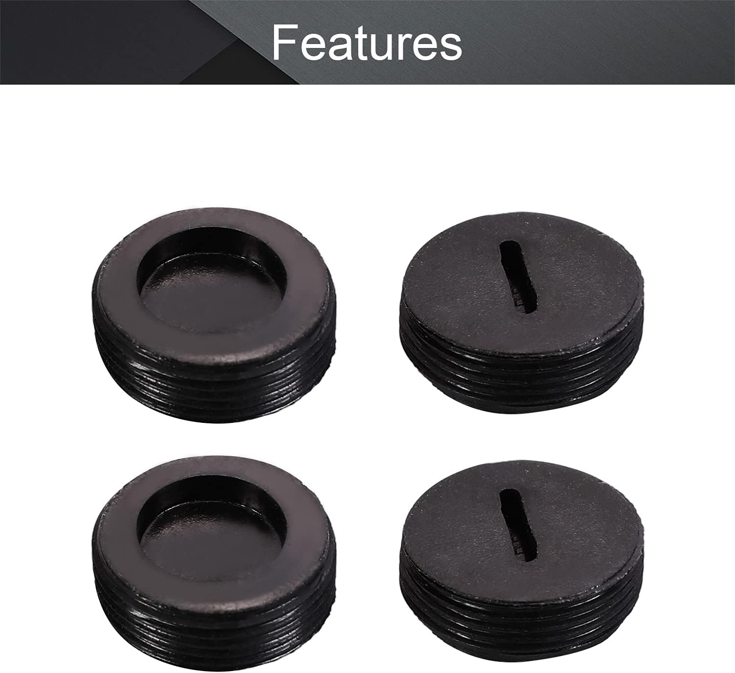 Fielect Carbon Brush Holder Caps 18mm O.D. 6.5mm Thickness Motor Brush Cover Plastic Fitting Thread Black 10Pcs - - 