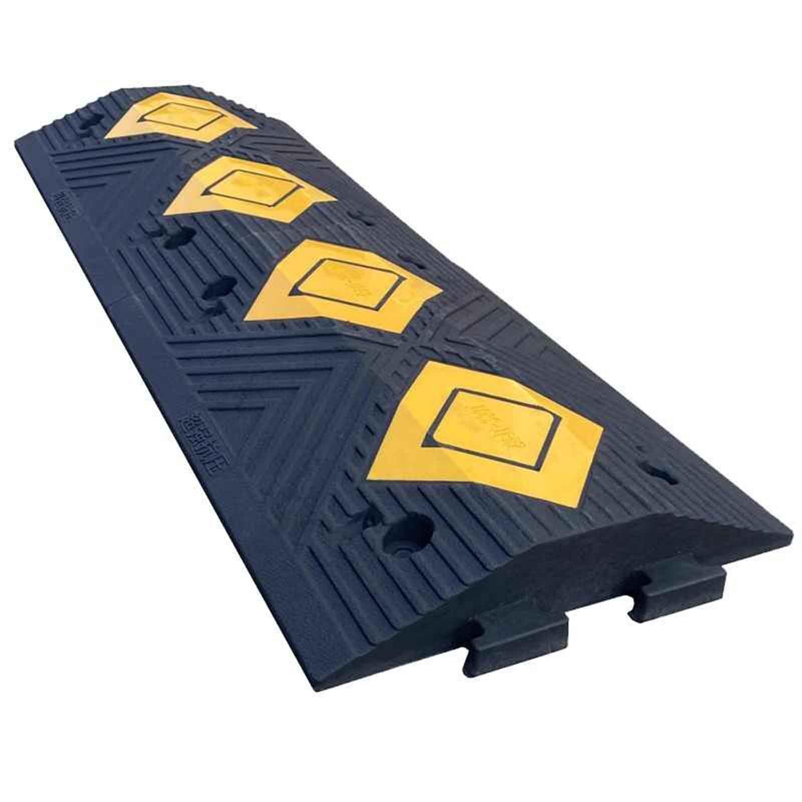 Listwa zderzakowa do zboczy drogowych, trapezowe gumowe podkłady, wytrzymałe gumowe rampy do wjazdów (2 sztuki, 100 x 38 x 6,8 cm)