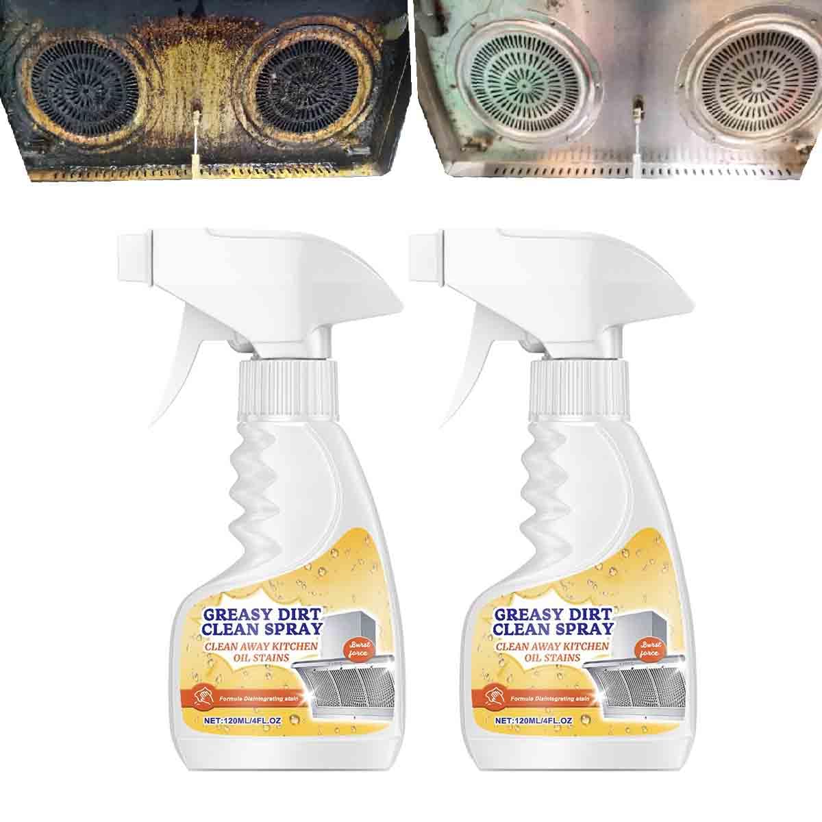 Heavy Oil Cleaner,All-Purpose Oil Stain Cleaner,Multifunctional Powerful Kitchen Foam cleaner,120ml Heavy oil Grease Removal Spray,Durable Stain Cleaning Agent For Kitchen,Household,Stove (2pcs)