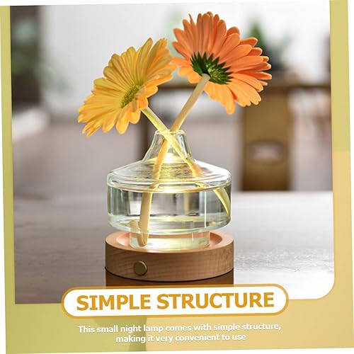 Miniatura 9 de Uonlytech 5 juegos de luz nocturna de vidrio transparente lámparas de mesa transparentes jarrones para flores lamparas de mesa de dormitorio