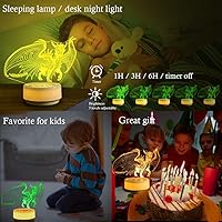 Vista 5 de Dragon Night Light for Boys, Dragon Gifts 14 Color + Warm White Bedside LED Decoration Light, Entity & Remote Control/Timer, Dragons Toys Christmas