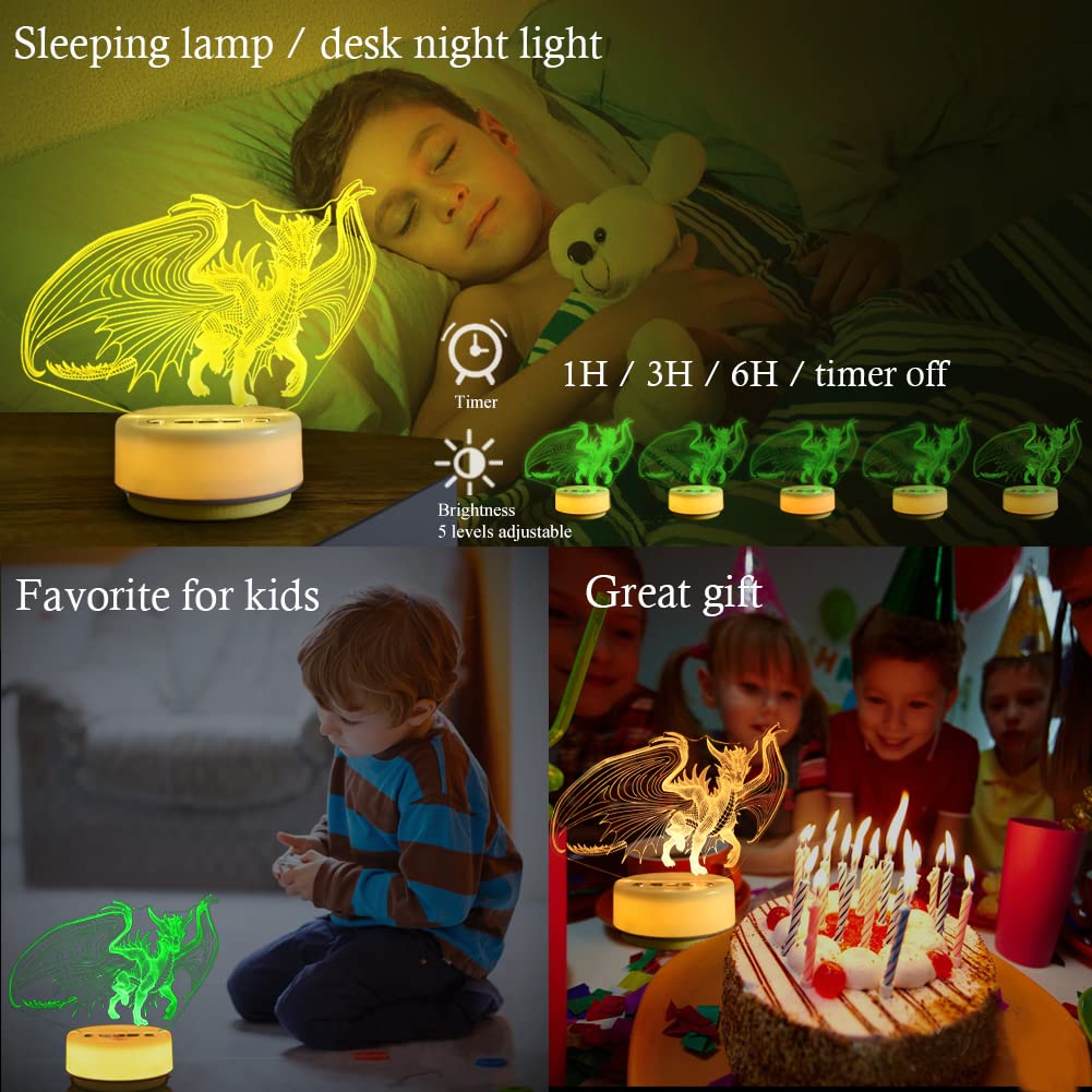 Veilleuse dragon pour garçons, cadeau dragon 14 couleurs + lumière de chevet LED blanc chaud, entité et télécommande/minuterie, jouets dragons, cadeaux d'anniversaire pour enfants et filles