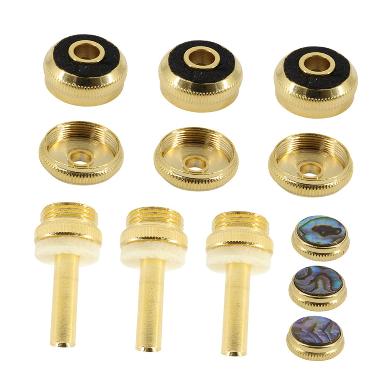 POPETPOP Kit de Botones de Pistón Dorados para Trompeta, Accesorio de Instrumento Musical de Metal Que Mejora la Precisión y Asegura Respuesta Exacta para Trompetistas