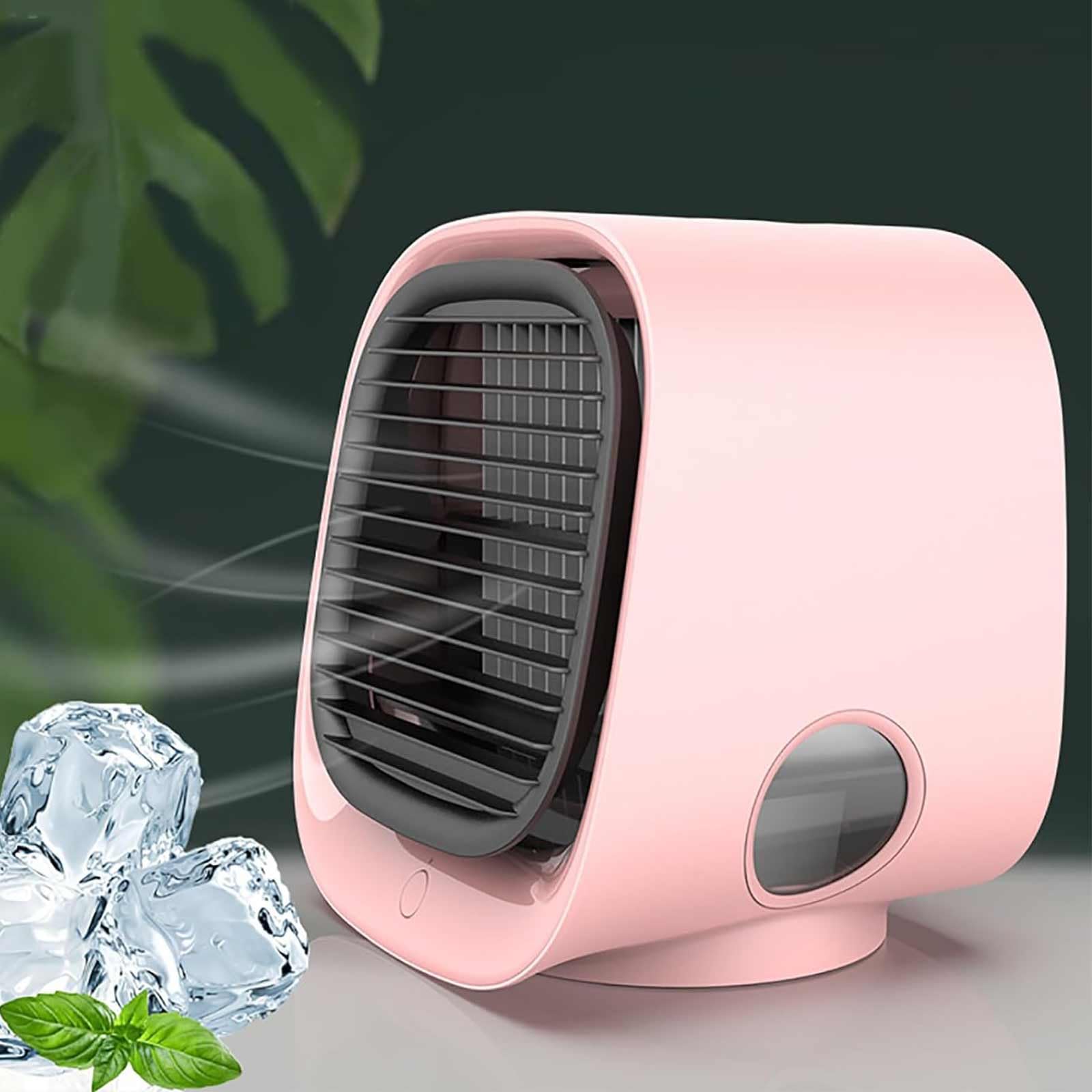 Oribreeze Air Conditioning,Air Conditioner Cooling Fan,Mini Air Cooler with 3 Speeds,Portable Air Conditioners Cooler with Night Light,Humidifier Desktop Cooling Fan for Home,Office,Bedroom (Pink)