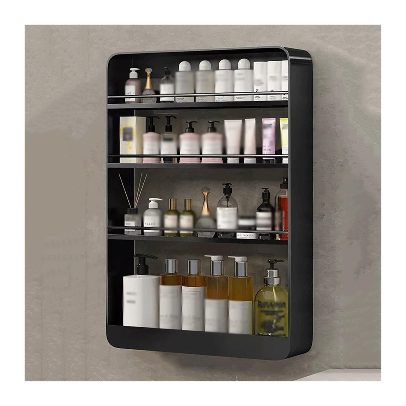 Shower Caddy Toilet Wall Mounted Shelf Washstand Four Story Cosmetic Storage Rack Wall Mounted Metal Shelf Without Punching