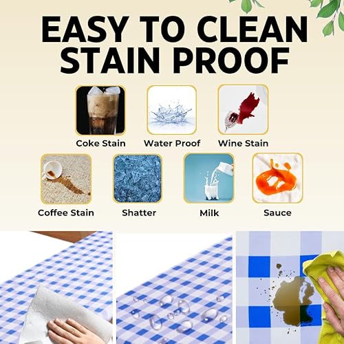 Miniatura 21 de RNOONY Funda de mesa de picnic de poliéster de 8 pies con fundas de banco, resistente al viento y al agua, perfecto para regalos de campamento