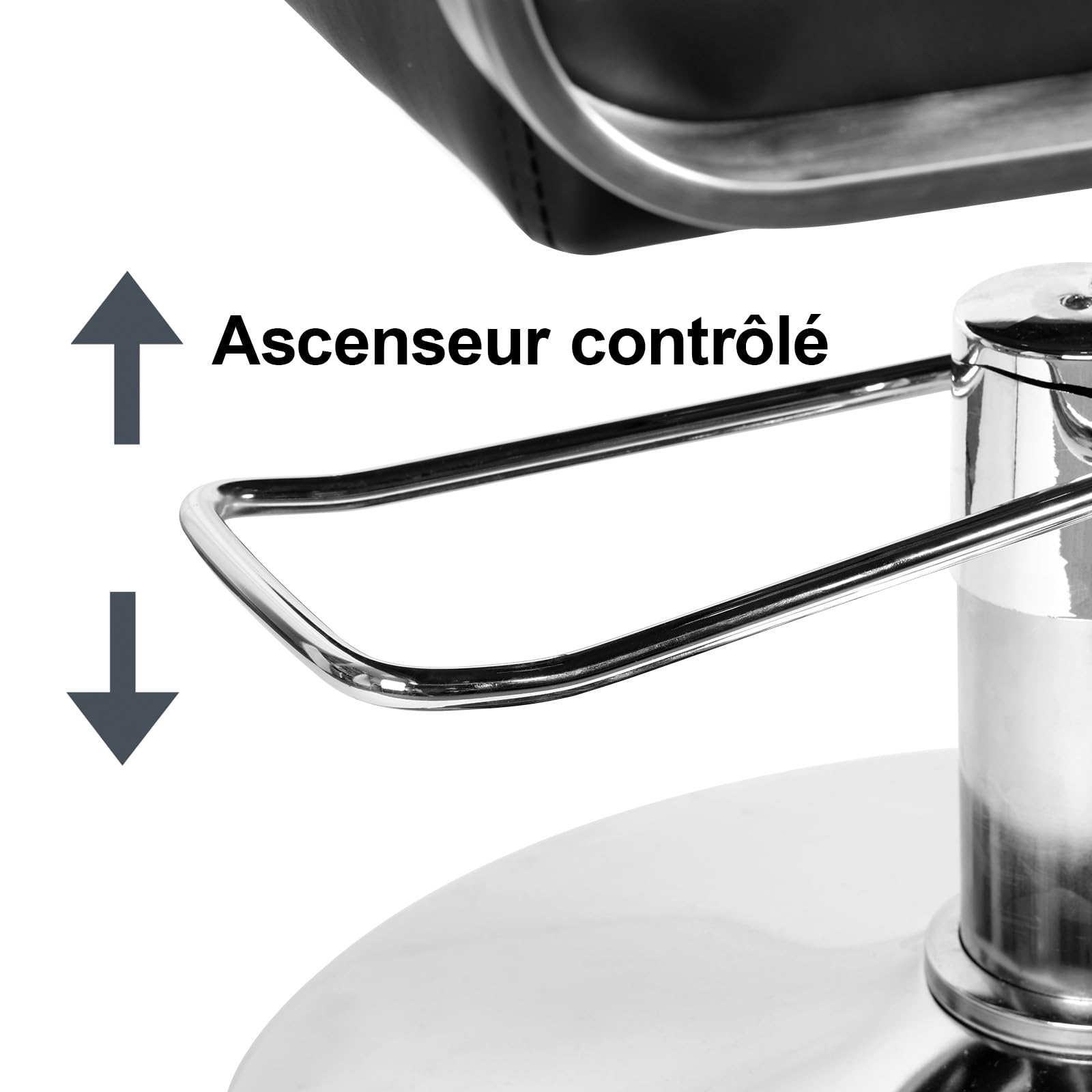 Générique Fauteuil Salon Pivotant pour Coiffeuse – Chaise de Coiffure avec Pompe Hydraulique Réglable, Tabouret de Salon Ergonomique pour Femme et Homme, Capacité 150 kg (Noir 2)