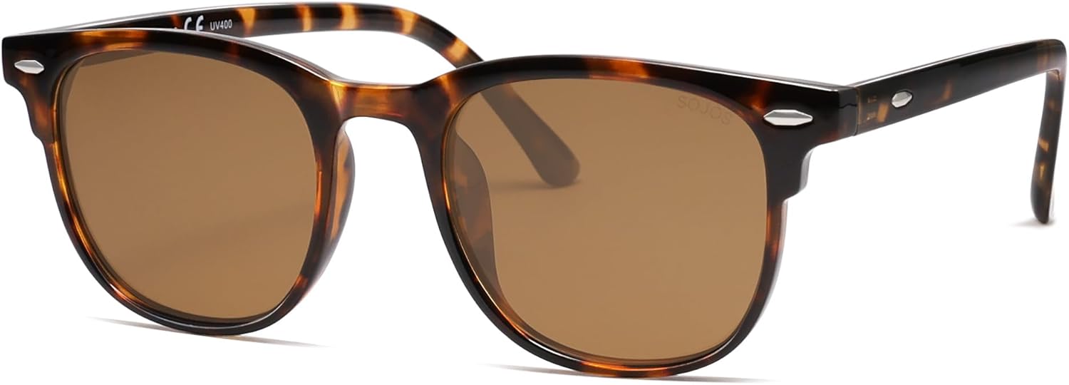 SOJOS Retro Vintage Square Polarized Sunglasses for Women Men UV Protection Lens TR90 Frame Sunglasses SJ2112