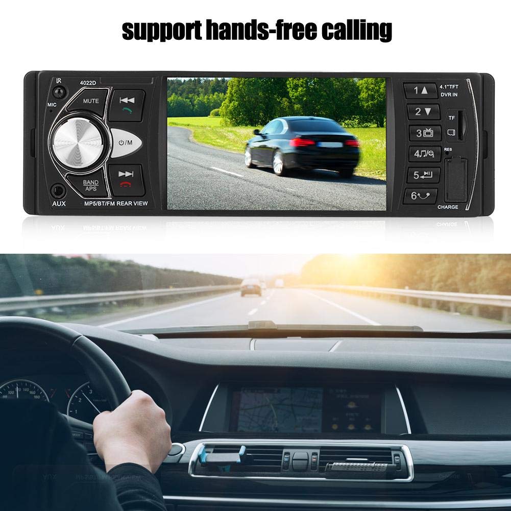 4,1-calowe radio samochodowe z Bluetooth, zestaw głośnomówiący MP5, pojemnościowy ekran dotykowy, wbudowany mikrofon, kompatybilne z BT TF USB FM