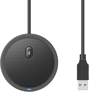 LAPOOH 1 PCS USB Omni-Directional Condenser Microphone Mic Fit for Meeting Business Conference Computer Laptop PC Voice Chat Live