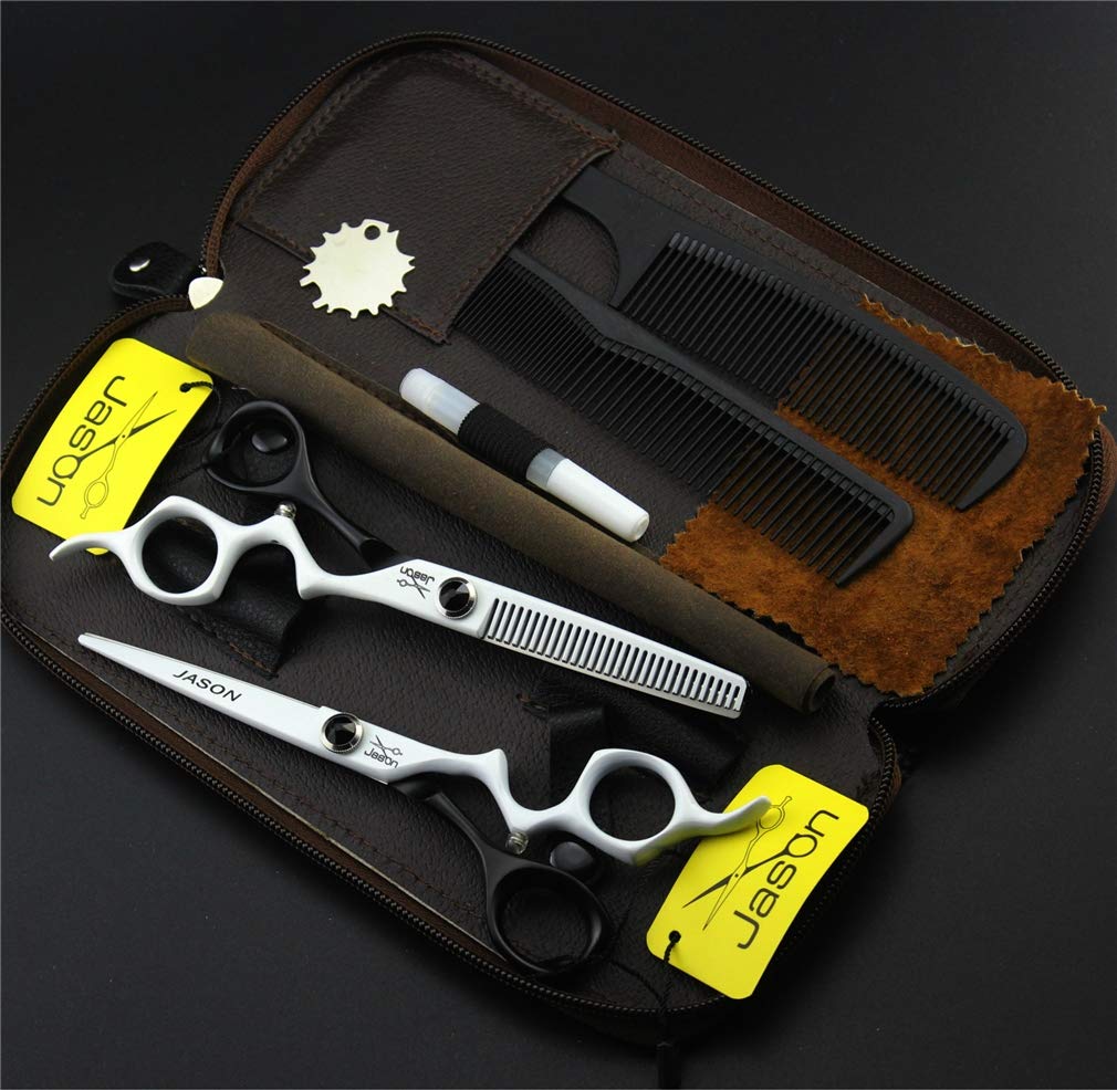 Professional 6.0 Zoll Frisuren-Scheren-Set Bartscheren Ausdünnung Schere Japanischen Edelstahl-Mann-Frauen-Haar-Home Use Barber