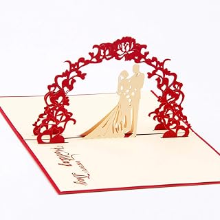 3D Wedding Pop Up Card With Envelope, Anniversary Card, Greeting Card (3D Wedding, Pack of 1)