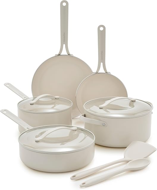 GreenPan Cream White Nova 10 Piece Ceramic Nonstick Pots & Pans Set