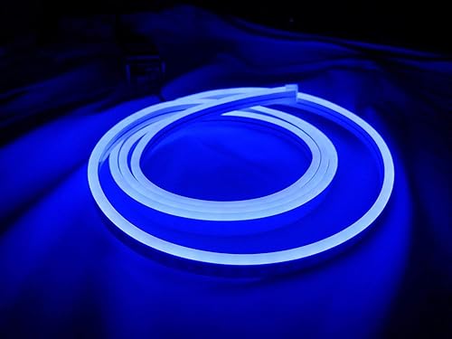 Miniatura 10 de DC12V tira de luz LED impermeable de silicona de neón cuerda de luces de señalización, 1.0in cortable flexible neón luz interior al aire libre