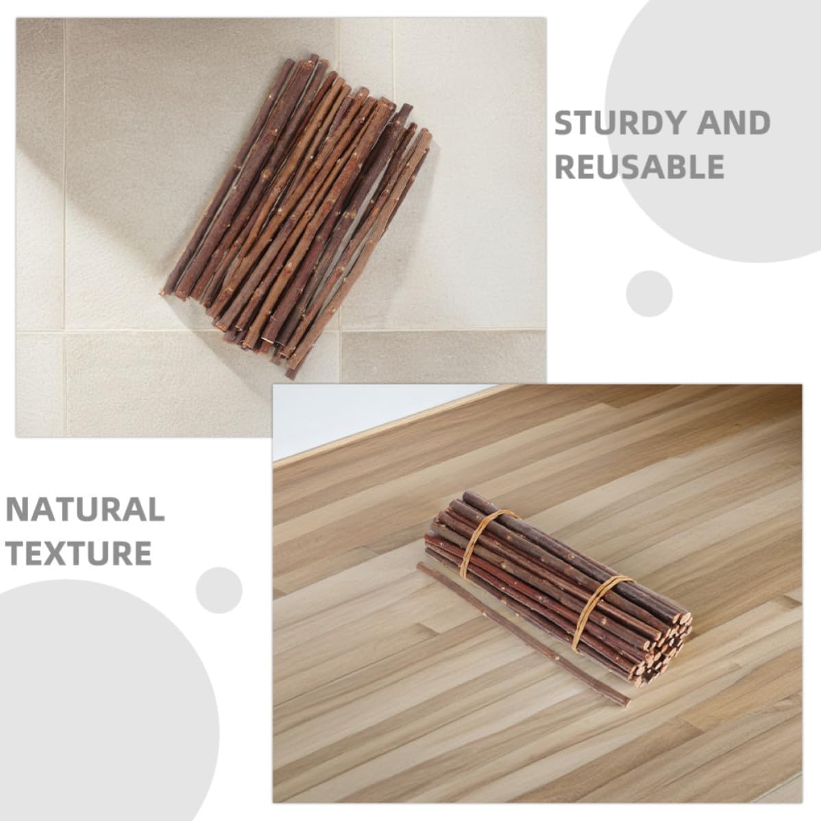 Baluue 50pcs Rustic Brown Wood Branches for Decoration, Natural Wooden Crafting Sticks with Sturdy and Reusable Features, for Photography Props and DIY Craft Projects