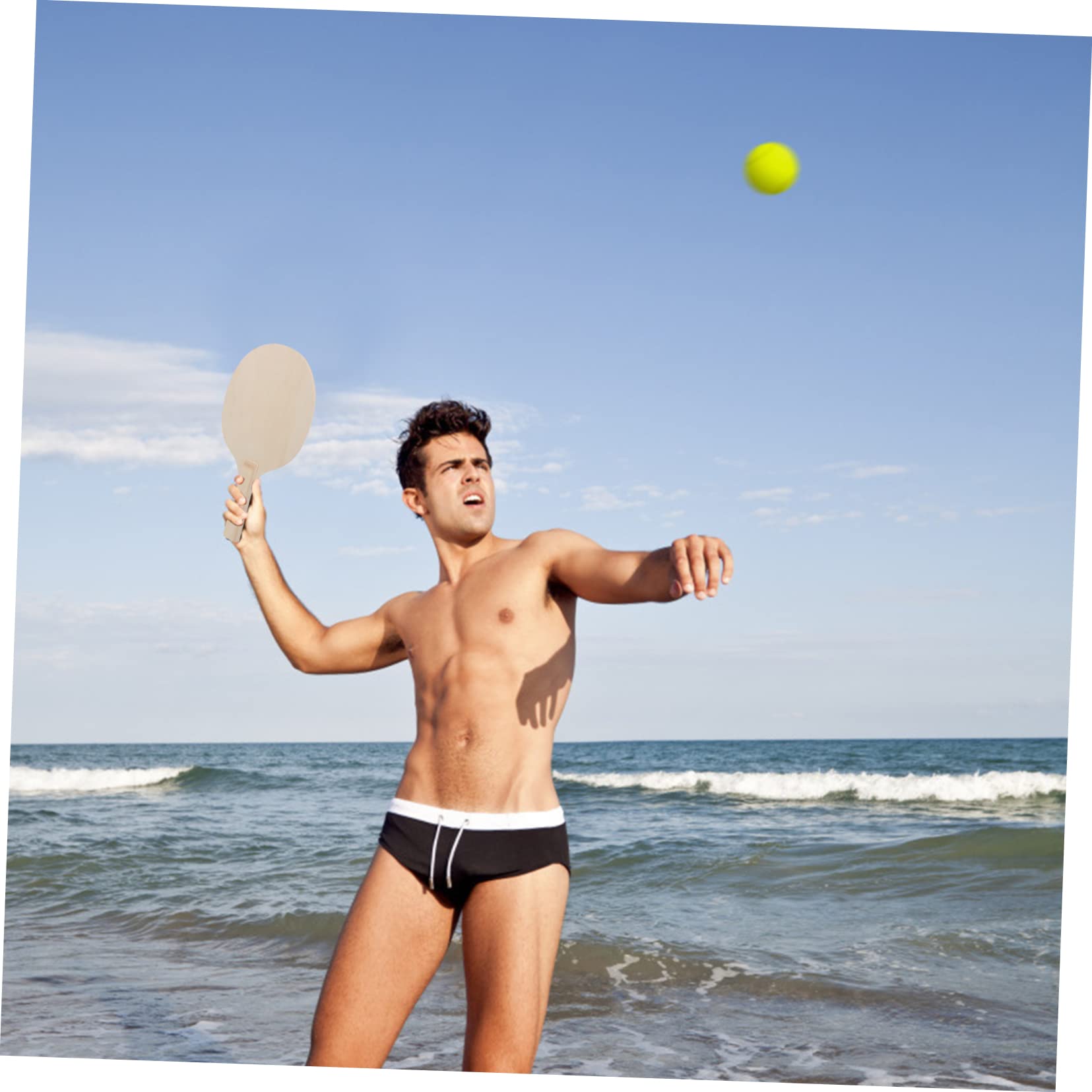 Racchetta Di Badminton Racchette Per Pallone Da Spiaggia Racchette Da Spiaggia Racchette Da Badminton in Legno Pratici Paddle Racchette Da Pong Di Legno Brown