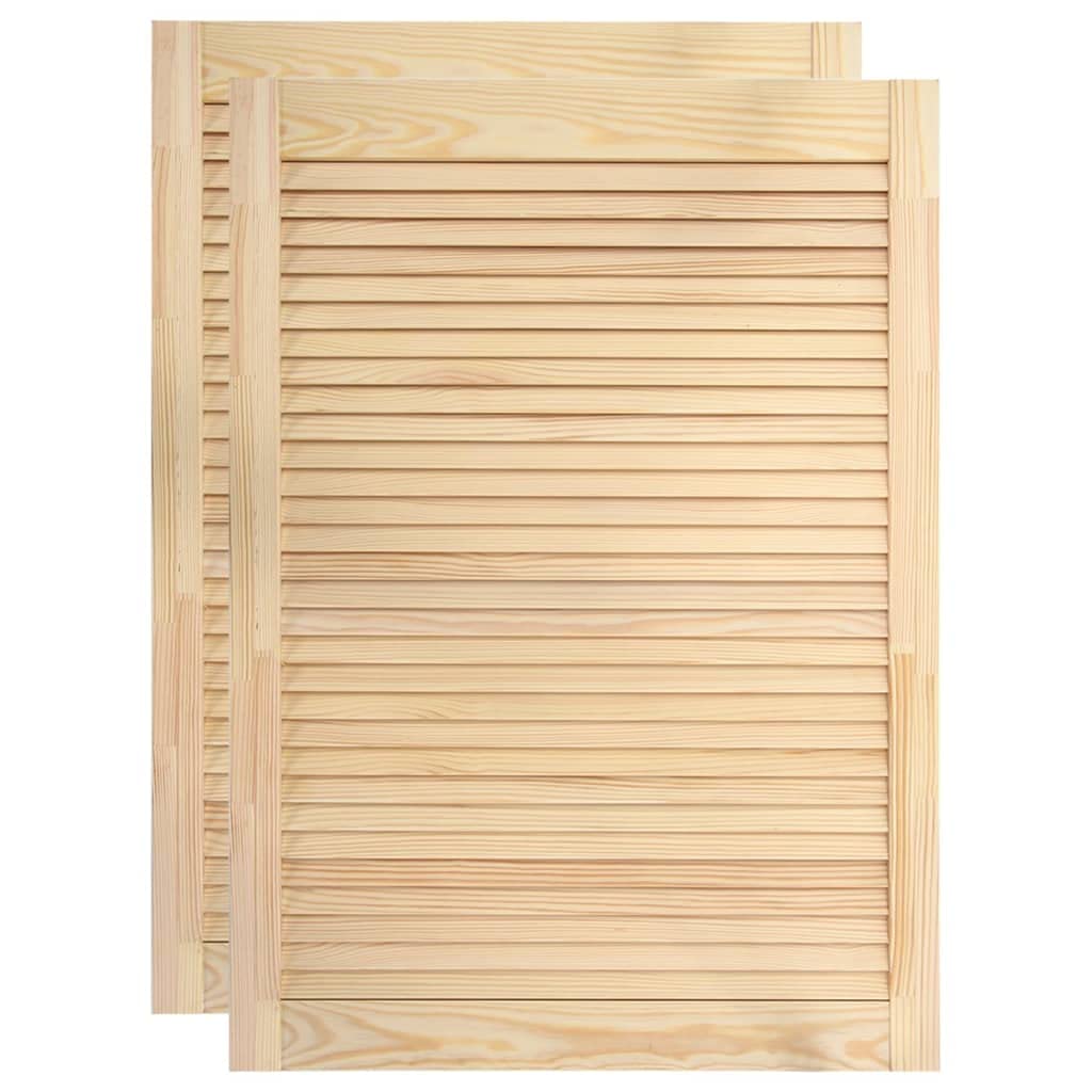 Portes d armoire à persiennes 2pcs 69x39,4cm bois de pin massif