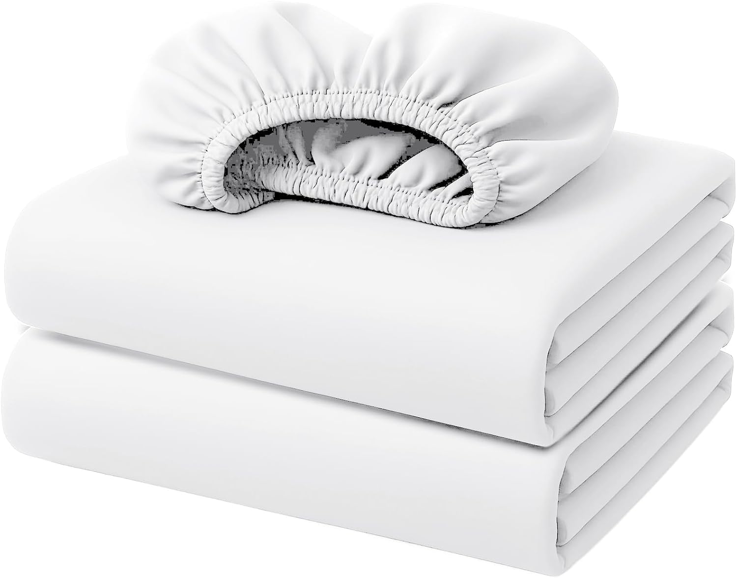 Lazzaro Double Fitted Sheet Bulk Pack of 2 Pieces Extra Deep Pocket 40 cm (16 inches) Durable Elastic Bed Sheets - Brushed Microfiber Fitted Bed Sheets Double - Ultrasoft Hypoallergenic Fade Resistant โ image 1