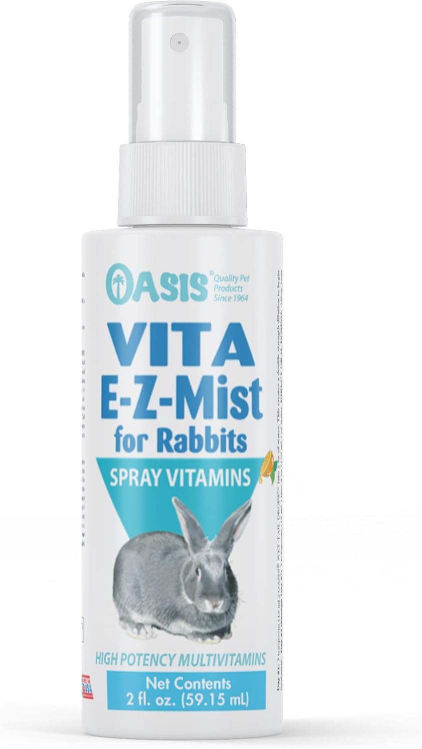 OASIS Vita E-Z Mist All-in-1 Multivitamins for Rabbits – Daily Vitamin Supplement Supports Healthy Bones, Joints & Digestion, Promotes Healthy Skin & Fur Coat, 2-Ounces