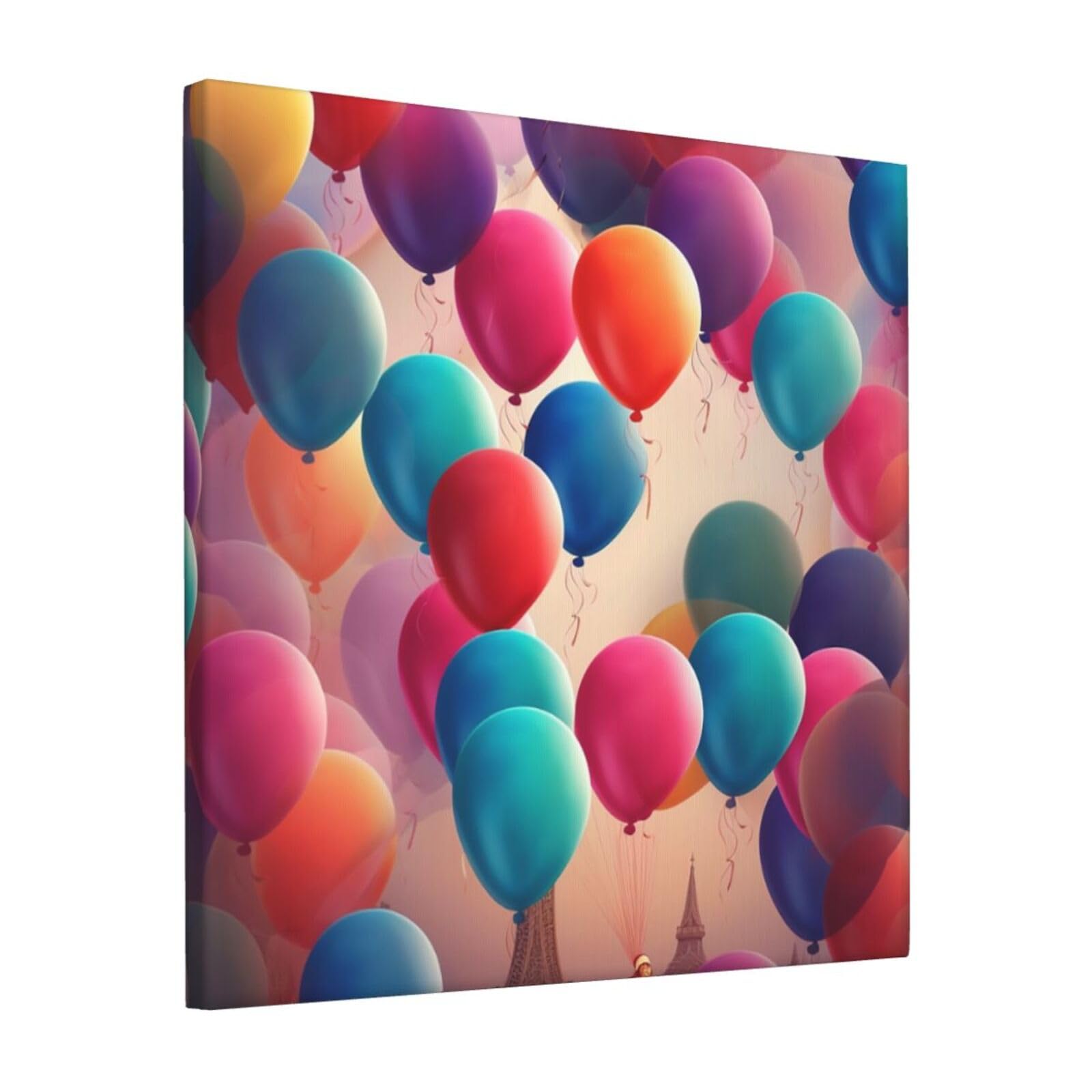 FodPand Balloon Canvas Wall Art for Living Room Wall Decor 12"x12" Modern Artwork Painting Pictures Hanging Canvas Prints Aesthetic Wall Art for Bedroom Bathroom Office Wallart Decor