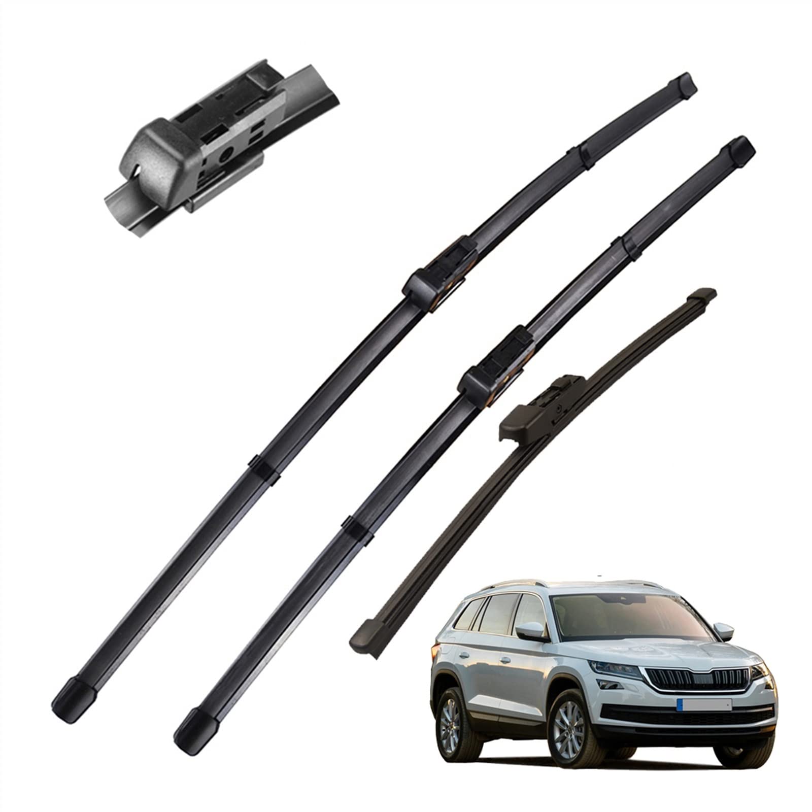 Juego De Escobillas Limpiaparabrisas Delanteras Y Traseras LHD De 24 "21" 13 ", Cepillos De Lluvia Para Ventana De Parabrisas Para Skoda Para Kodiaq 2016-2020 Parabrisas