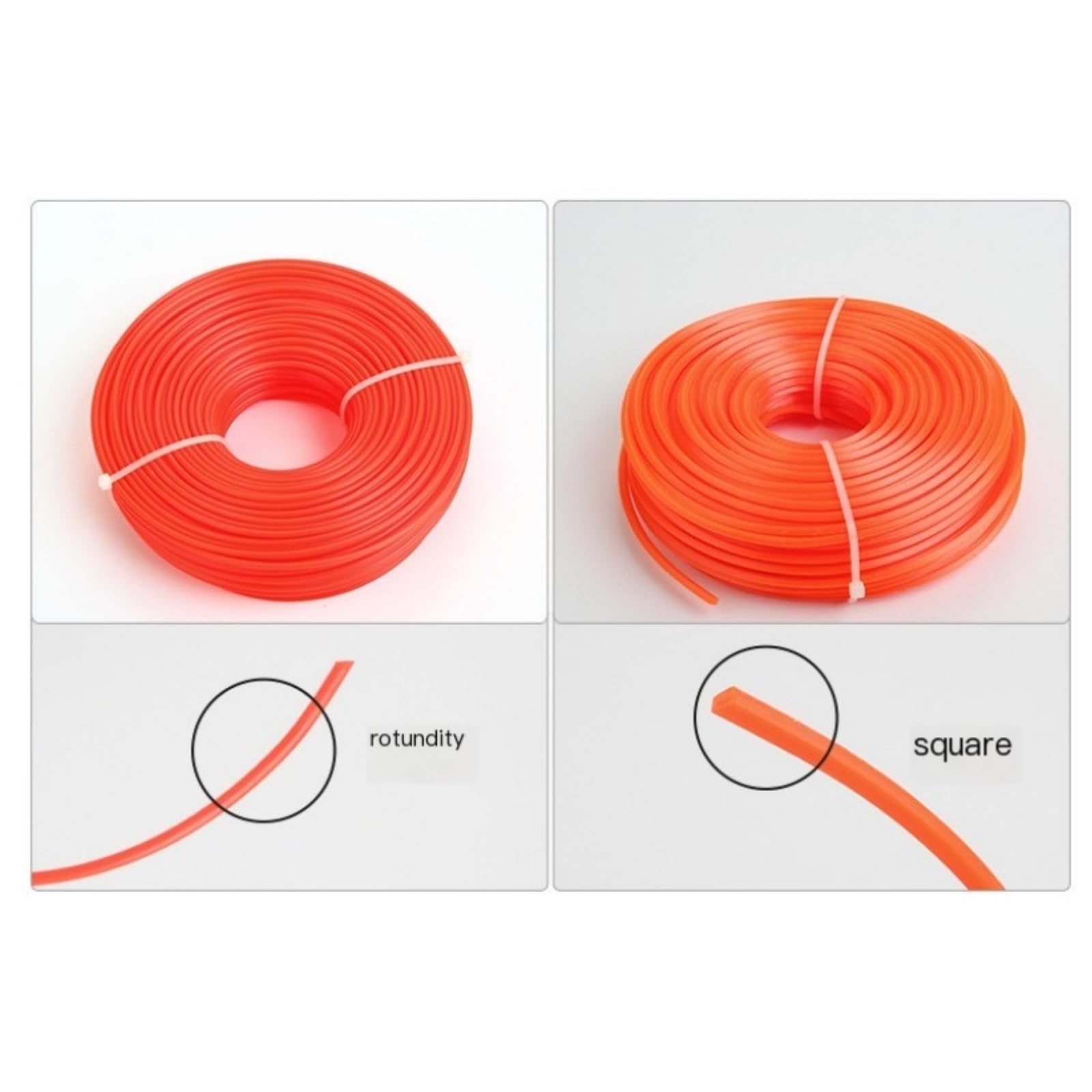 1 Rotolo Filo Nylon Universale per Decespugliatore e Strimmer - Misure: 2mm, 2.4mm, 2.7mm, 3mm, 4mm - Forma Tonda e Quadrata - Accessorio Resistente per Giardino