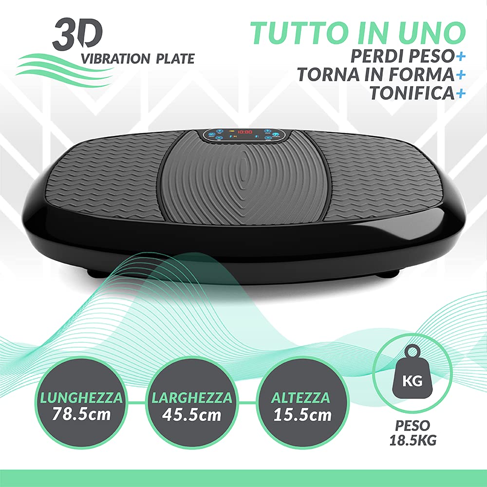 Bluefin Fitness Pedana Vibrante 3D con Doppio Motore