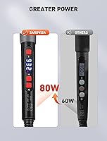 Vista 4 de Kit de herramienta de alisado para impresora 3D 21 en 1, kit de soldadura digital LCD de 80 W con temperatura ajustable y soldador con insertos