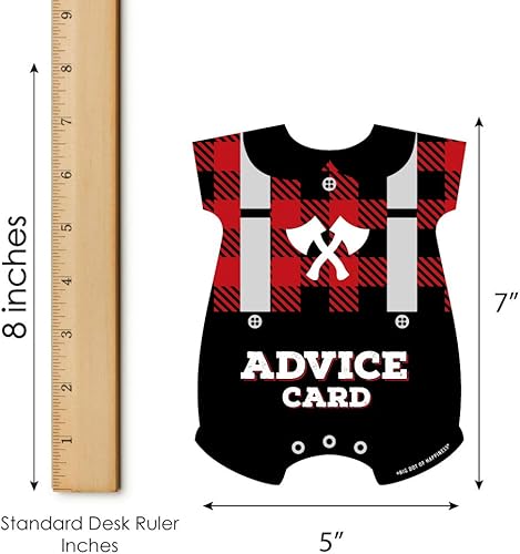 Miniatura 4 de Big Dot of Happiness Leñador - Canaliza la franela - Body de bebé tarjeta de deseos Buffalo Plaid Baby Shower Actividades - Juego de tarjetas de