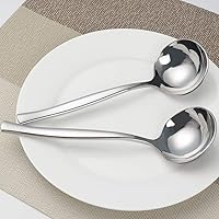 Vista 4 de Cucharón de sopa de acero inoxidable de 3 piezas, cucharón de salsa
