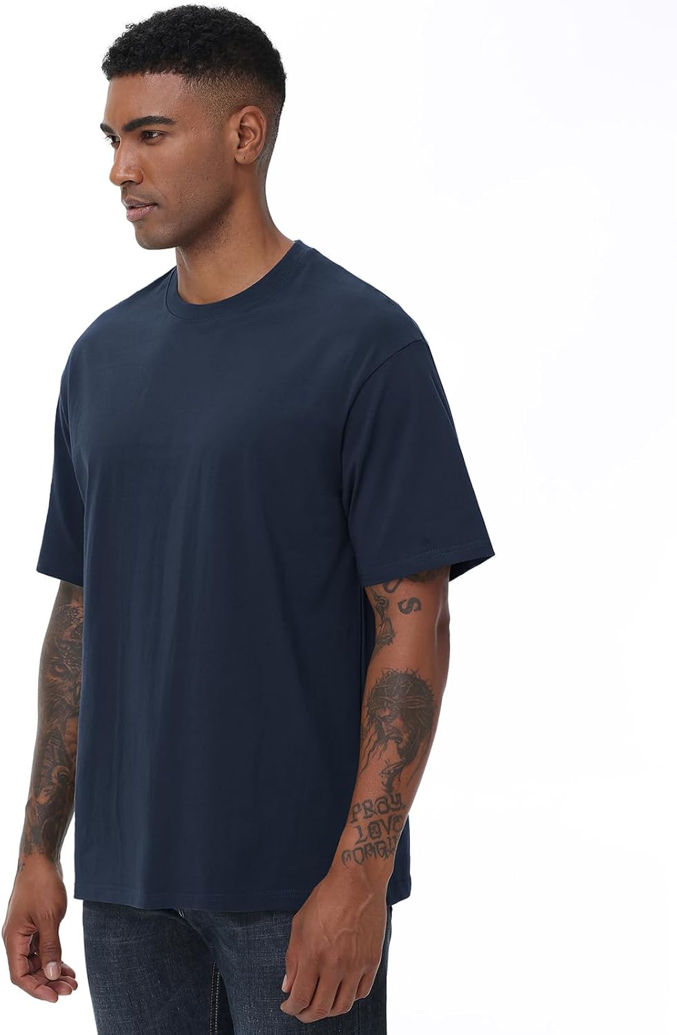 KEEPSHOWING Mens Cotton T Shirts Short Sleeve Crew Neck Basic T-Shirt Essentials Crewneck Cotton T-Shirts Tees for Men - Image 2