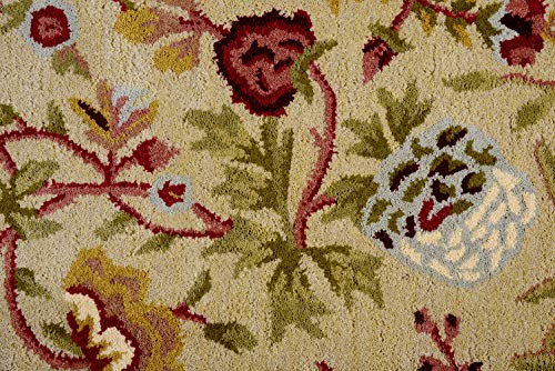 Image of Carpets Runner Rug for Bedroom | Beautiful Modern Interior Floral Carpet for Living Room, Bed Room, Kitchen | Sofa Floor - Handmade Pure Wool - Pista Green - Floral Design (2.5 Feet x 8 Feet)