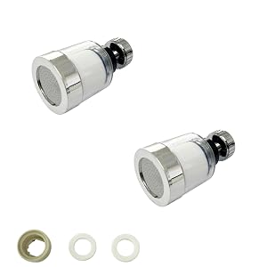 2PCS 360-Degree Rotating Faucet Filter Removes Heavy Metals Sink Filter Hard Water Purifier Faucet Purifier for Kitchen and
